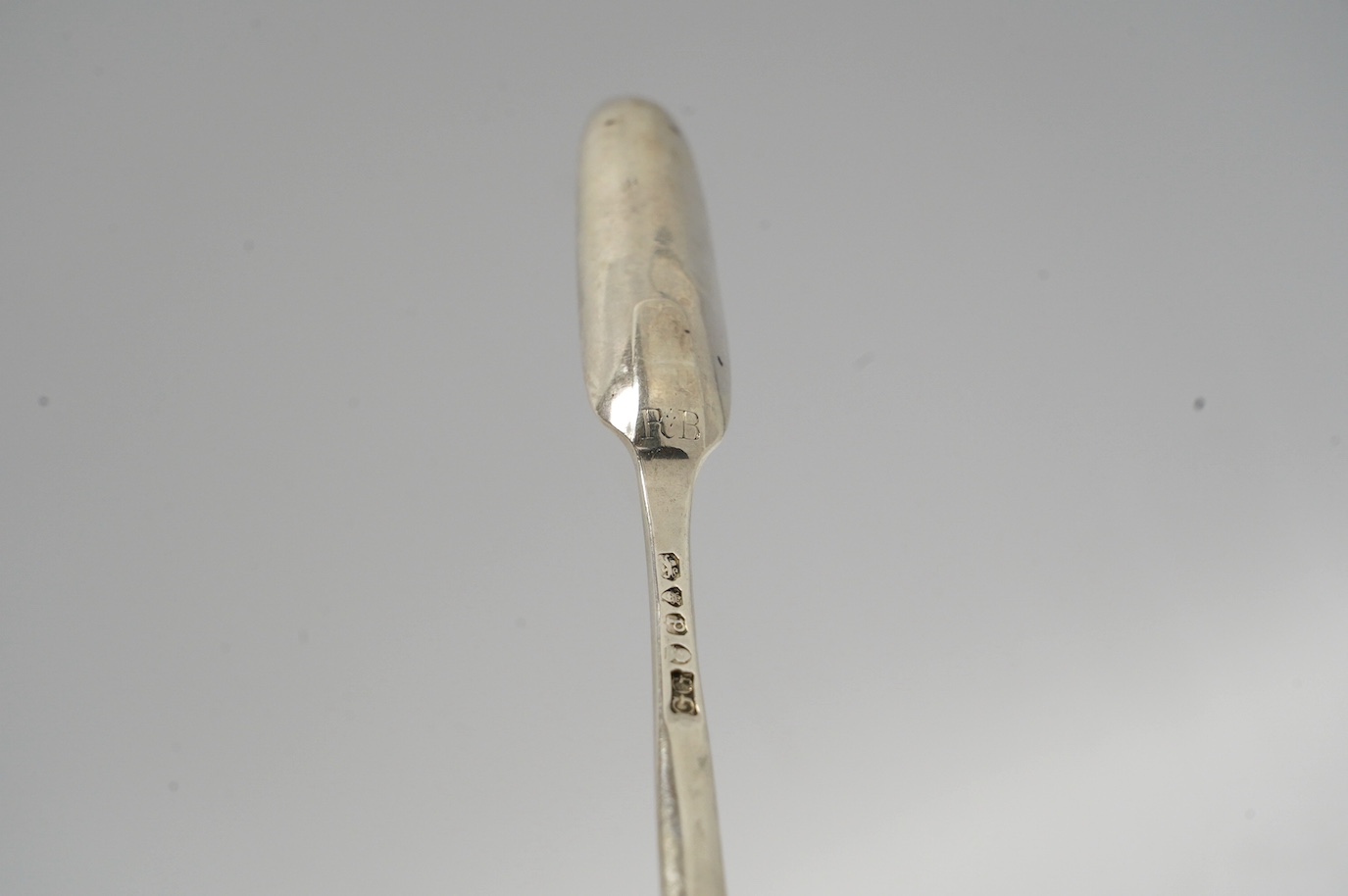 A George III silver marrow scoop, George Gray, London, 1790, 22.1cm. Condition - fair